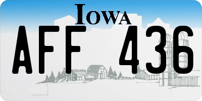 IA license plate AFF436