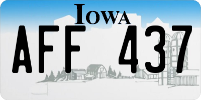 IA license plate AFF437