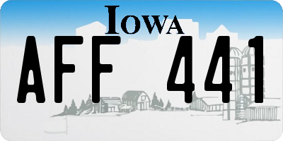 IA license plate AFF441
