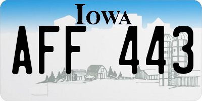 IA license plate AFF443