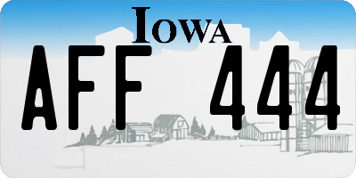 IA license plate AFF444