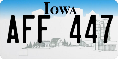 IA license plate AFF447