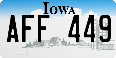 IA license plate AFF449