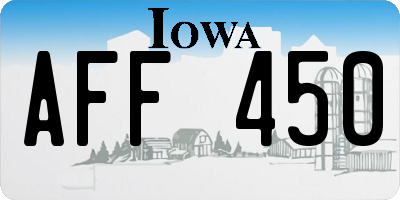 IA license plate AFF450