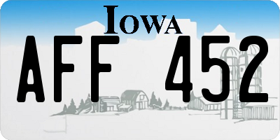IA license plate AFF452