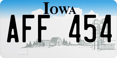 IA license plate AFF454