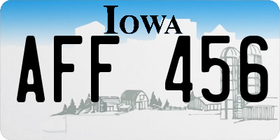 IA license plate AFF456