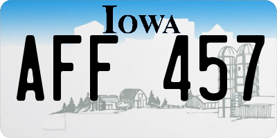 IA license plate AFF457