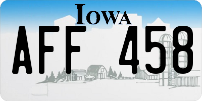 IA license plate AFF458