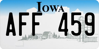 IA license plate AFF459