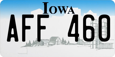 IA license plate AFF460