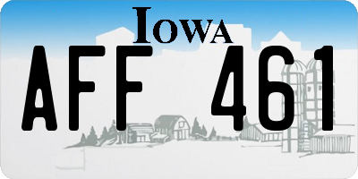 IA license plate AFF461