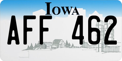 IA license plate AFF462