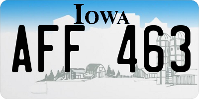 IA license plate AFF463