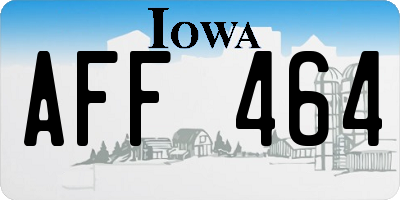 IA license plate AFF464