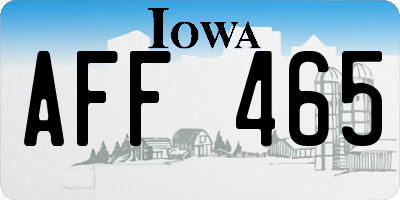 IA license plate AFF465