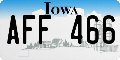 IA license plate AFF466