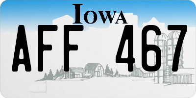 IA license plate AFF467