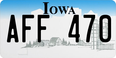 IA license plate AFF470