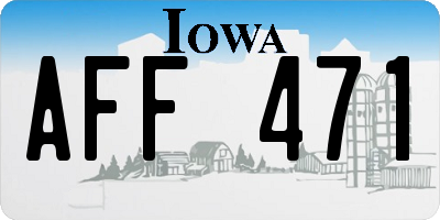 IA license plate AFF471