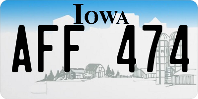 IA license plate AFF474