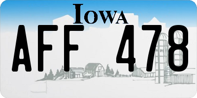 IA license plate AFF478