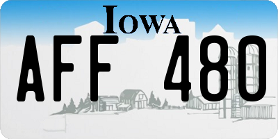 IA license plate AFF480