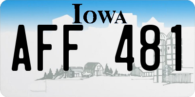 IA license plate AFF481