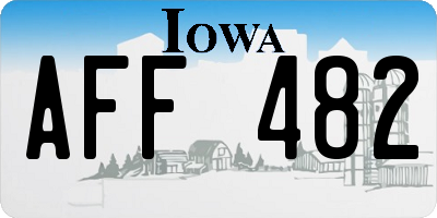 IA license plate AFF482