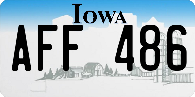 IA license plate AFF486