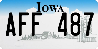 IA license plate AFF487