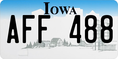 IA license plate AFF488