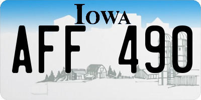 IA license plate AFF490