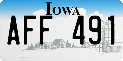 IA license plate AFF491