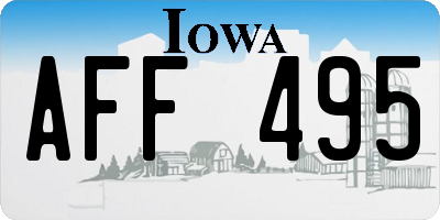 IA license plate AFF495