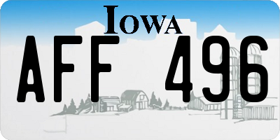 IA license plate AFF496