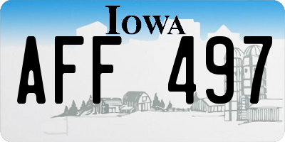 IA license plate AFF497