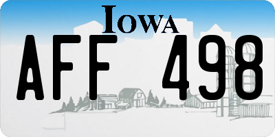 IA license plate AFF498