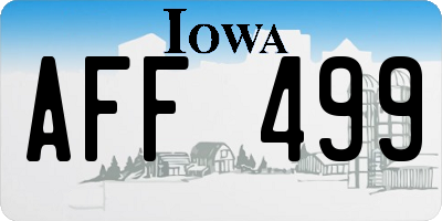 IA license plate AFF499