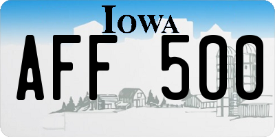 IA license plate AFF500