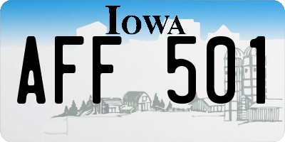 IA license plate AFF501