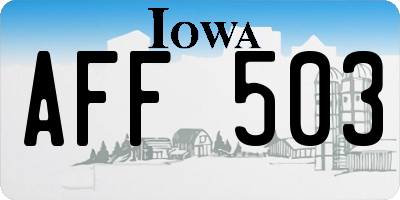 IA license plate AFF503