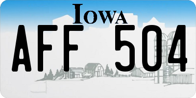 IA license plate AFF504