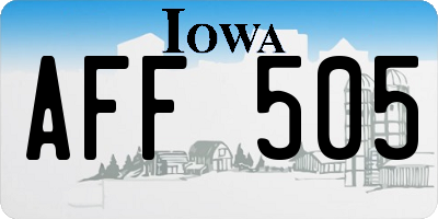 IA license plate AFF505