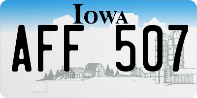 IA license plate AFF507