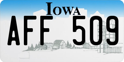 IA license plate AFF509