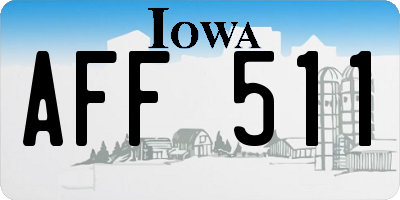IA license plate AFF511
