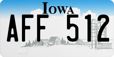 IA license plate AFF512