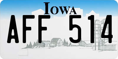 IA license plate AFF514