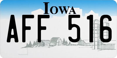 IA license plate AFF516
